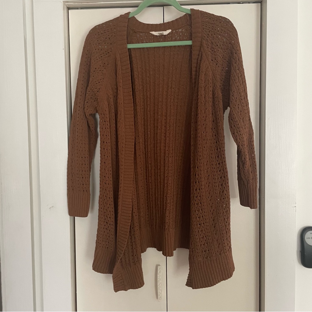 Terra & Sky Brown Tan Cardigan Sweater Size 14w